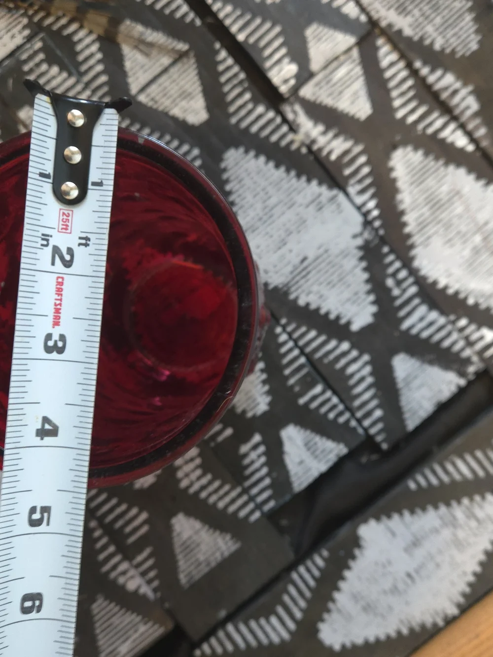 Vintage Ruby Red Embossed Glass Vase – Textured Cylinder Flower Vase Home Décor